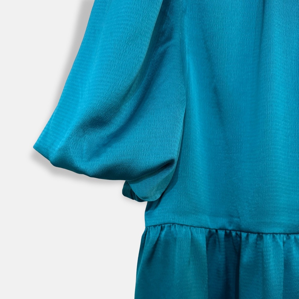 Lilly Pulitzer Blakelynn Elbow Sleeve Top Blue Rhapsody Teal Size 6 Balletcore - Picture 3 of 8